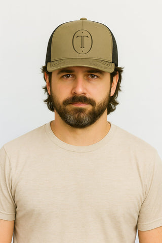 Olive Canvas Trucker Cap by Tinted Wood Finishes