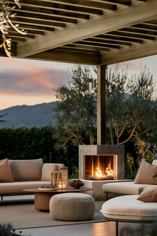 Outdoor pergola stained with Smokey Beech premium wood stain
