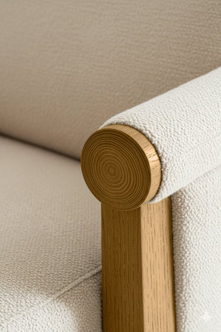 Close-up of Amber Drift premium wood stain on a wooden chair frame