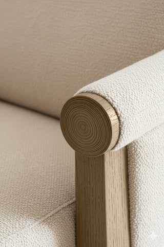 Close-up of Sable Truffle premium wood stain on a wooden chair frame