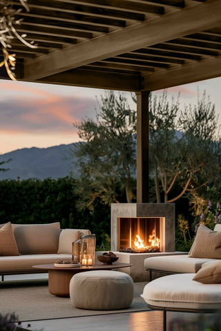 Outdoor pergola stained with Sable Truffle premium wood stain