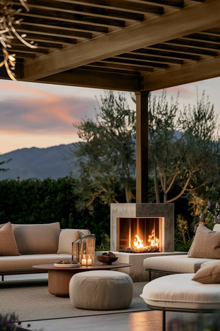 Outdoor pergola stained with Leathered Wood premium wood stain