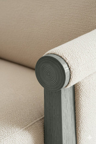 Close-up of Silver Moon premium wood stain on a wooden chair frame