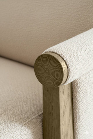 Close-up of Misty Timber premium wood stain on a wooden chair frame