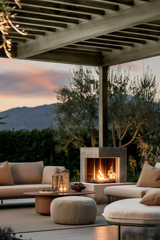 Outdoor pergola stained with Cinder Fawn premium wood stain