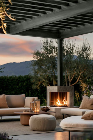 Outdoor pergola stained with Morning Mist premium wood stain