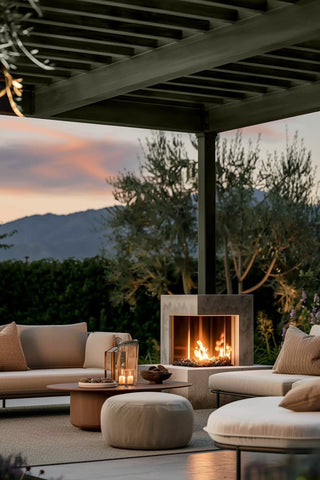 Outdoor pergola stained with Opulent Taupe premium wood stain
